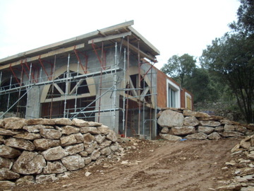 Construction d'une maison et réalisation de la façade à Lamalou-les-Bains